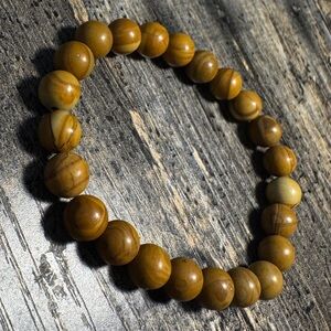 Genuine Wooden Jasper Beaded Bracelet